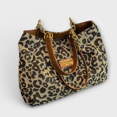 Merci™ - Elegant leopard canvas taske