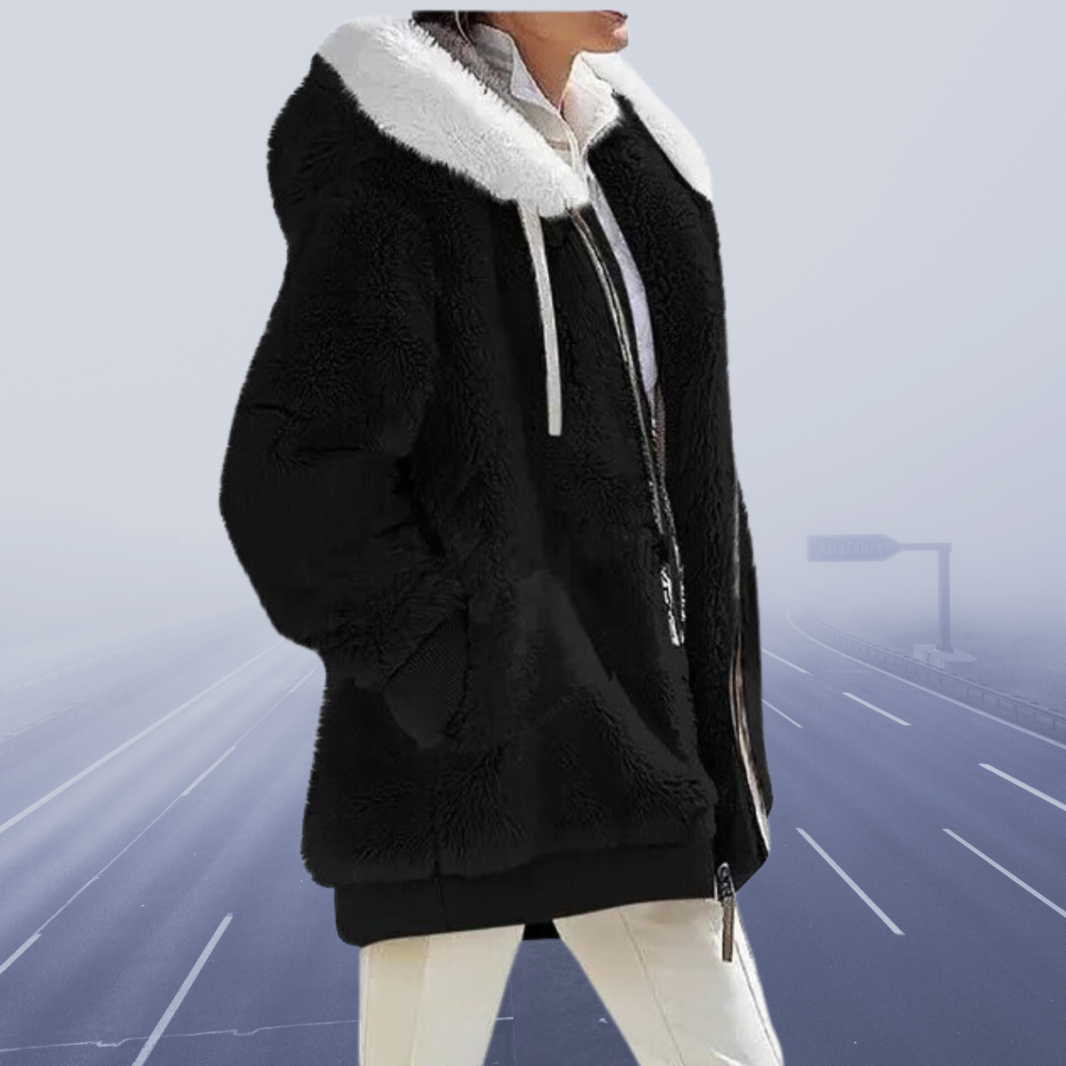 Frida™ - Blød Faux Fur Hættejakke