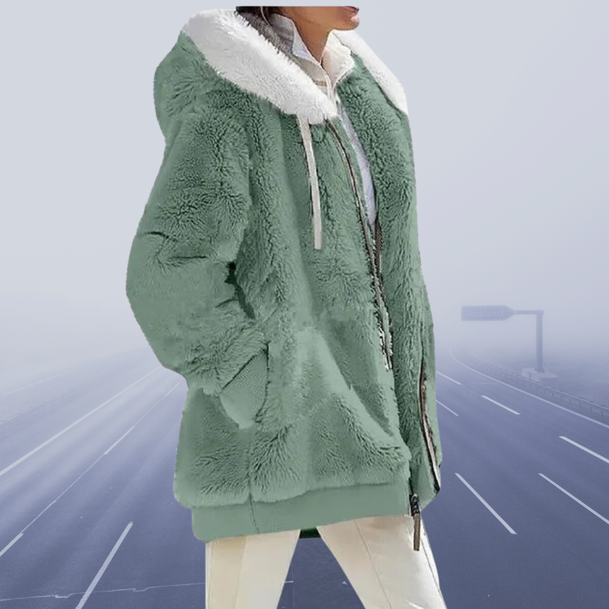 Frida™ - Blød Faux Fur Hættejakke