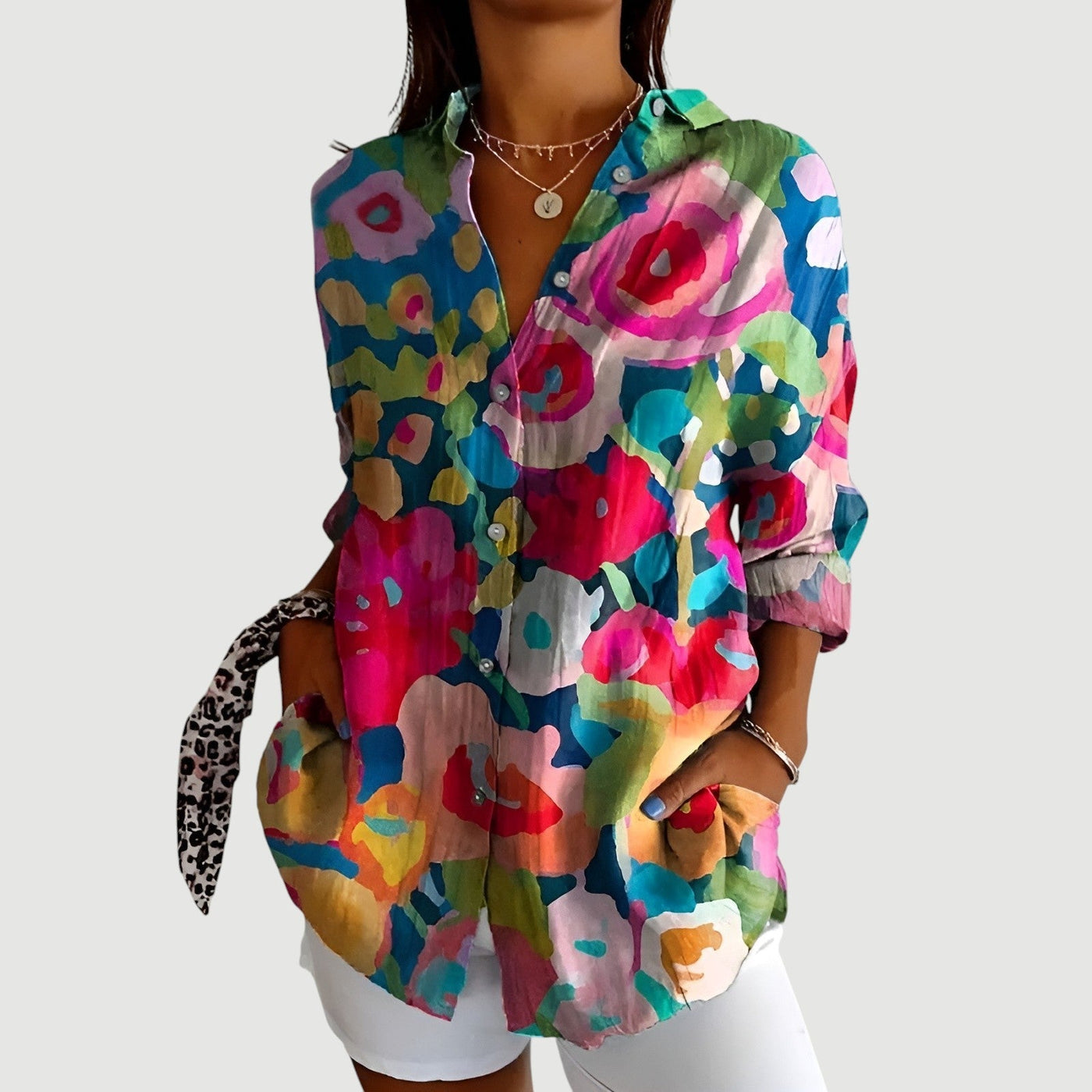 Carol™ - Bluse med farverigt design